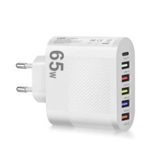 65W USB töltő PD gyorstöltő 4 portos mobiltelefon töltő Xiaomi iPhone Samsung Huawei Quick Charge 3.0 gyors fali töltőhöz