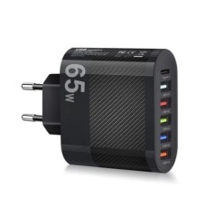 65W USB töltő PD gyorstöltő 4 portos mobiltelefon töltő Xiaomi iPhone Samsung Huawei Quick Charge 3.0 gyors fali töltőhöz