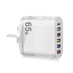 65W USB töltő PD gyorstöltő 4 portos mobiltelefon töltő Xiaomi iPhone Samsung Huawei Quick Charge 3.0 gyors fali töltőhöz