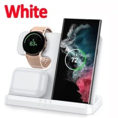 15 W 3 az 1-ben vezeték nélküli töltőállvány gyorstöltő dokkoló állomás Samsung Z Fold 3 S21 S20 Galaxy Watch 5 4 3 Active 2 S3 