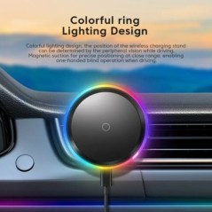 Essager RGB mágneses autós telefontartó Qi 15W vezeték nélküli töltő autó iPhone 14 13 Pro Max telefonhoz Samsung telefontartó á