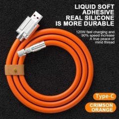 120 W 7A gyorstöltő USB Type C kábel 180 fokban elforgatható könyökkábel játékhoz Xiaomi Redmi Honor telefontöltő USB C kábel