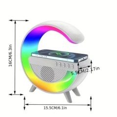 Többfunkciós RGB Light vezeték nélküli töltőállvány FM TF kártya USB Bluetooth hangszóró iPhone Xiaomi Samsung gyorstöltő állomá