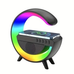 Többfunkciós RGB Light vezeték nélküli töltőállvány FM TF kártya USB Bluetooth hangszóró iPhone Xiaomi Samsung gyorstöltő állomá