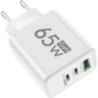 PD 65W GaN USB töltő Gyorstöltő C típusú mobiltelefon-adapter iPhone 15-höz Huawei Quick Charge 3.0 EU/US dugaszolható fali tölt