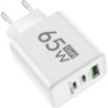 PD 65W GaN USB töltő Gyorstöltő C típusú mobiltelefon-adapter iPhone 15-höz Huawei Quick Charge 3.0 EU/US dugaszolható fali tölt