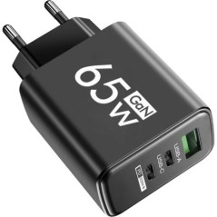 PD 65W GaN USB töltő Gyorstöltő C típusú mobiltelefon-adapter iPhone 15-höz Huawei Quick Charge 3.0 EU/US dugaszolható fali tölt