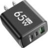 PD 65W GaN USB töltő Gyorstöltő C típusú mobiltelefon-adapter iPhone 15-höz Huawei Quick Charge 3.0 EU/US dugaszolható fali tölt