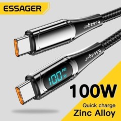 Essager USB Type C – USB C kábel 100W/5A PD gyorstöltő töltőkábel Macbookhoz Xiaomi Samsung Type-C USBC kábel 2M