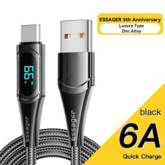 Essager USB Type C – USB C kábel 100W/5A PD gyorstöltő töltőkábel Macbookhoz Xiaomi Samsung Type-C USBC kábel 2M