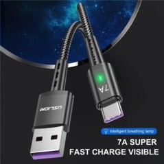 USLION 7A gyors USB C kábel C típusú kábel Gyorstöltő adatkábel vezeték MacBook Xiaomi Samsung USB C - USB C kábel Huaweihez