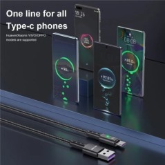 USLION 7A gyors USB C kábel C típusú kábel Gyorstöltő adatkábel vezeték MacBook Xiaomi Samsung USB C - USB C kábel Huaweihez