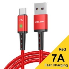 USLION 7A gyors USB C kábel C típusú kábel Gyorstöltő adatkábel vezeték MacBook Xiaomi Samsung USB C - USB C kábel Huaweihez