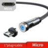 Essager 540 forgó mágneses kábel gyorstöltő mágneses töltő Micro USB Type C kábel mobiltelefon vezetékes kábel iPhone Xiaomihoz