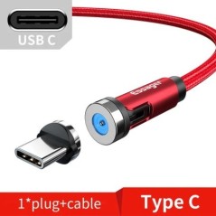 Essager 540 forgó mágneses kábel gyorstöltő mágneses töltő Micro USB Type C kábel mobiltelefon vezetékes kábel iPhone Xiaomihoz