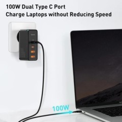 Baseus GaN töltő 100W PD QC USB gyorstöltő C típusú gyorstöltő USB C telefontöltő iPhone 15 14 13 12 Pro Max Macbookhoz