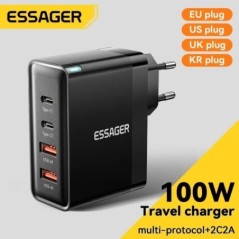 Essager 100 W GaN USB Type C Caricabatterie PD QC Quick Charge 4.0 3.0 Type C Ricarica Rapida iPhone 14 13 12 Xiaomi Macbookon