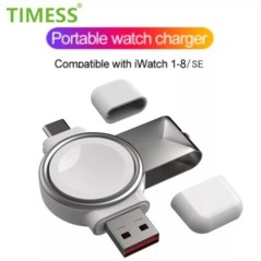 2 az 1-ben mágneses vezeték nélküli töltő Apple Watchhoz 9 8 7 6 5 4 SE Ultragyors töltőállomás USB-A/C hordozható töltő iWatchh