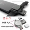 2 az 1-ben mágneses vezeték nélküli töltő Apple Watchhoz 9 8 7 6 5 4 SE Ultragyors töltőállomás USB-A/C hordozható töltő iWatchh