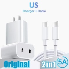 40 W USB C töltő Gyorstöltő Dual PD töltő C típusú gyorstöltő adapter iPhone Xiaomi Samsung Huawei telefonhoz