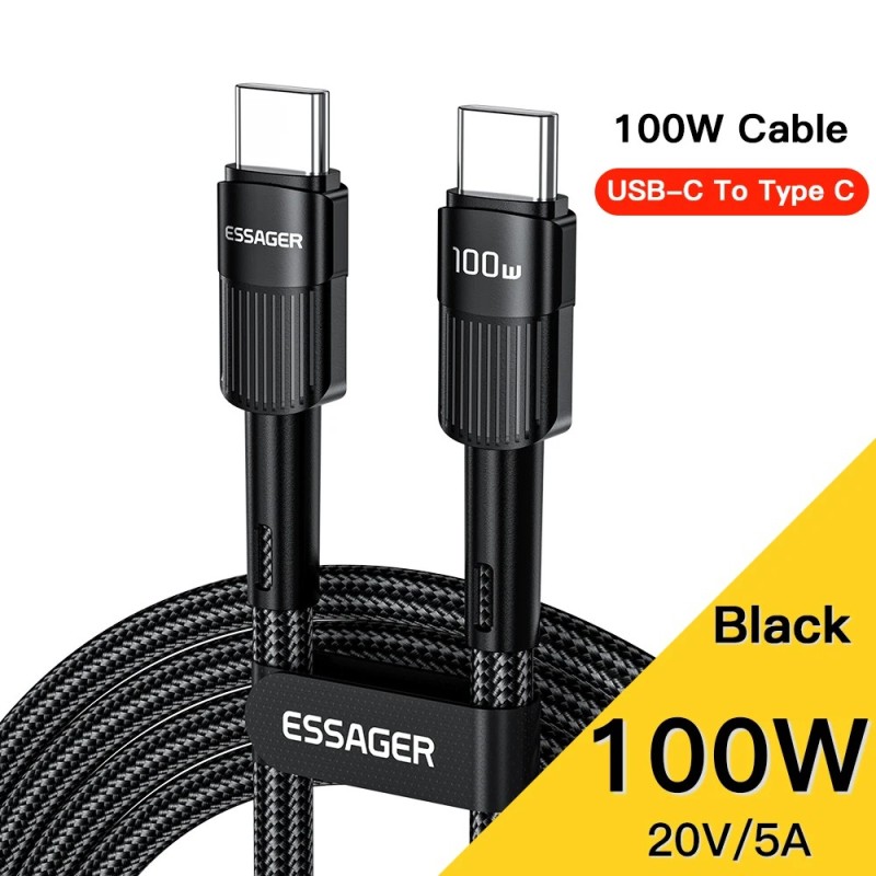 Essager 100 W USB Type C – USB C kábel USB-C PD gyorstöltő töltő kábel Macbookhoz Samsung Xiaomi Type-C USBC kábel 3M