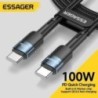 Essager 100 W USB Type C – USB C kábel USB-C PD gyorstöltő töltő kábel Macbookhoz Samsung Xiaomi Type-C USBC kábel 3M