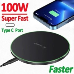 100 W gyors vezeték nélküli töltőpad iPhone 15 14 13 12 X Pro Max 8 Samsung Galaxy S23 Xiaomi vezeték nélküli töltőállomás töltő