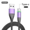 USLION LED 3A Type C kábel Micro USB gyorstöltő kábel vezeték Samsung S23 Xiaomi mobiltelefon töltő USB C típusú töltőkábelekhez