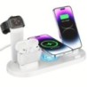 5 az 1-ben vezeték nélküli töltőállvány iPhone 15 14 13 12 11 X Apple Watch Airpods asztali telefontöltők gyorstöltő dokkoló áll