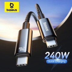 Baseus PD 240W szupergyors töltőkábelek iPhone 15 Plus Promax TypeC-hez C típusú USB-hez Vezetékkábel 5A Macbookhoz iPad adatkáb