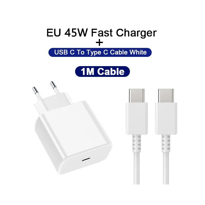 USB C töltő 45 W szupergyors töltő 3,28 láb C típusú kábel Gyorstöltő Android telefon töltő Samsung Galaxy S23 S22 Ultra készülé