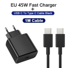 USB C töltő 45 W szupergyors töltő 3,28 láb C típusú kábel Gyorstöltő Android telefon töltő Samsung Galaxy S23 S22 Ultra készülé