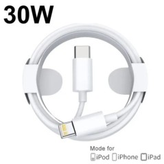 Eredeti 30 W-os PD gyorstöltő USB Type C - Lightning kábel Apple iPhone 14 13 12 11 töltő adatkábeles telefontartozékokhoz