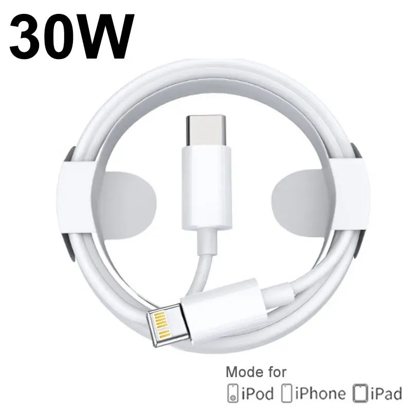 Eredeti 30 W-os PD gyorstöltő USB Type C - Lightning kábel Apple iPhone 14 13 12 11 töltő adatkábeles telefontartozékokhoz