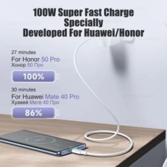 100 W USB Type C kábel Samsung S23 S22 Ultra Huawei P30 Pro Xiaomi Redmi Oneplus 6A gyorstöltő kábel tartozékaihoz