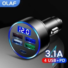 Olaf QC3.0 USB autós töltő Gyorstöltő C típusú USB telefonadapter autóban iPhone 13 Pro készülékhez Xiaomi Huawei Samsung gyorst