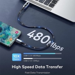 Baseus PD 100W USB C kábel iPhone15 Promax gyorstöltő C típusú kábelhez Xiaomi Samsung Data Wire telefonkábel MacBookhoz