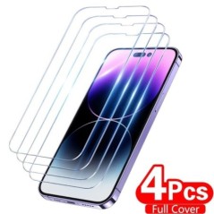 4 DB teljes fedésű edzett üveg iPhone 11 12 13 14 15 Pro Max képernyővédő fólia iPhone X XR XS Max 7 8 6 Plus üvegfóliához