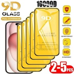 2-5 DB 9D képernyővédő edzett üveg iPhone 15 14 13 12 11 Pro Max védőüveg iPhone X XR XS Max 7 8 14 Plus készülékhez