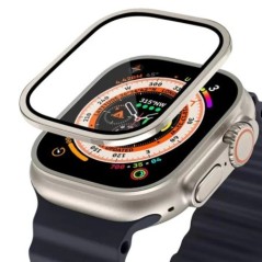 Edzett üveg Apple Watch Ultra 2 49 mm-es képernyővédő fólia fémkeret karcmentes az IWatch Series Ultra 49 mm-es tartozékaihoz