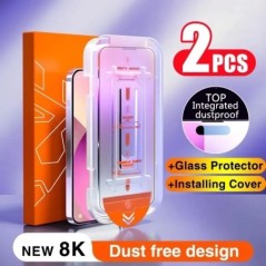 Új 8K oleofób bevonat, pormentesen telepíthető képernyővédő fólia iPhone 13 11 12 14 Pro Max Mini XS MAX X 15 Anti Spy Glass kés