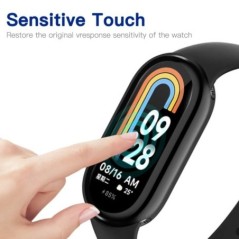 TPU puha védőburkolat Xiaomi Mi Band 8 tok teljes képernyővédő fóliával, lökhárítóval bevont tokok Mi Band 8 okosórához