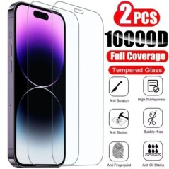 2db Edzett üveg iPhone 14 13 12 11 Pro Max képernyővédő fólia iPhone 12Mini 13Mini 7 8 15 Plus SE X XS XR 14Pro Glass készülékhe