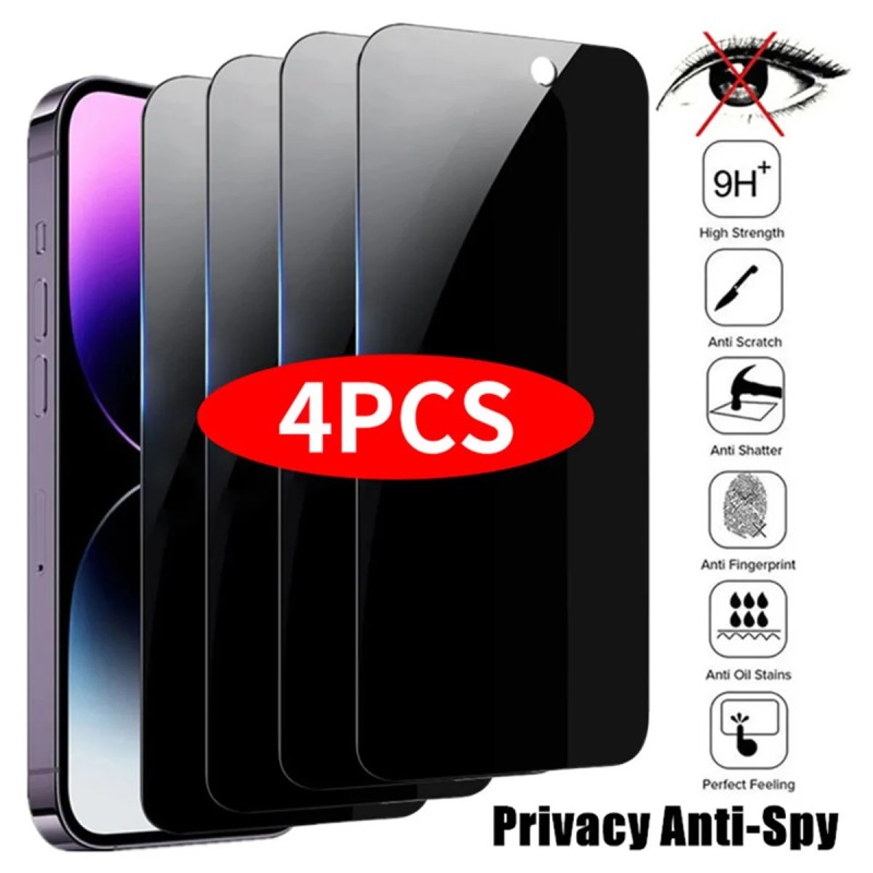 4 DB Privacy Glass iPhone 14 Pro Max 7 8 Plus Anti-spy képernyővédő fólia iPhone 13 12 11 Pro Max Mini XR XS X SE Glass készülék