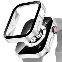 Üveg+tok Apple Watchhoz 7 8 45mm 41mm 44mm 40mm PC egyenes él Edzett képernyővédő burkolat iWatch sorozat 4 5 SE 6 7 8