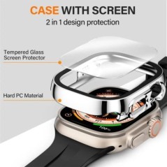 Képernyővédő fólia Apple Watch Case Ultra 2 49mm tartozékokhoz Borító Edzett üveg iWatch series 9 8 SE 7 4 45mm 41mm 44mm 40mm