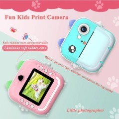 Kids Camera Instant Print Photo Mini Digitális Videokamera Gyerekeknek Zéró tinta Nyomtatási Papírral 32G TF kártya Oktatási ját