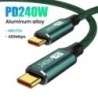 PD3.1 240W USB Type C-C kábel Gyorstöltő vezeték iPhone 15 Plus Pro Max PS5 kapcsolóhoz Samsung MacBook 5A gyorstöltő kábel