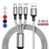 Lovebay 3 az 1-ben USB gyorstöltő kábel C típusú Micro IOS multi töltőkábel iPhone Huawei Samsung nylon fonott kábelhez