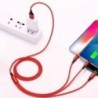 Lovebay 3 az 1-ben USB gyorstöltő kábel C típusú Micro IOS multi töltőkábel iPhone Huawei Samsung nylon fonott kábelhez